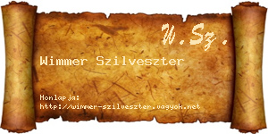 Wimmer Szilveszter névjegykártya